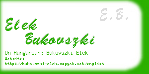 elek bukovszki business card